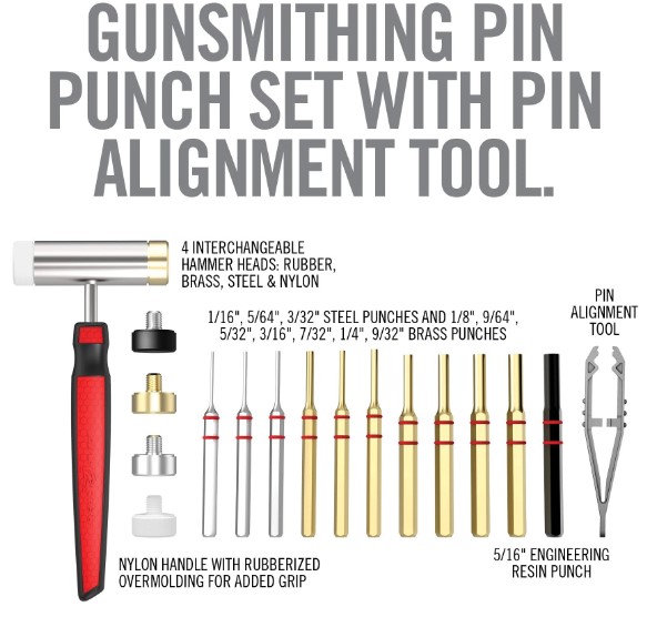 Real Avid Accu-Punch Hammer & Pin Punch Set – Brass